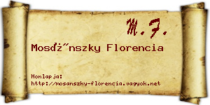 Mosánszky Florencia névjegykártya